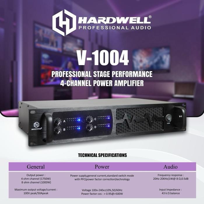 Power Amplifier 4 Channel Hardwell V 1004 / V1004 Original Hardwell Power 4 Channel