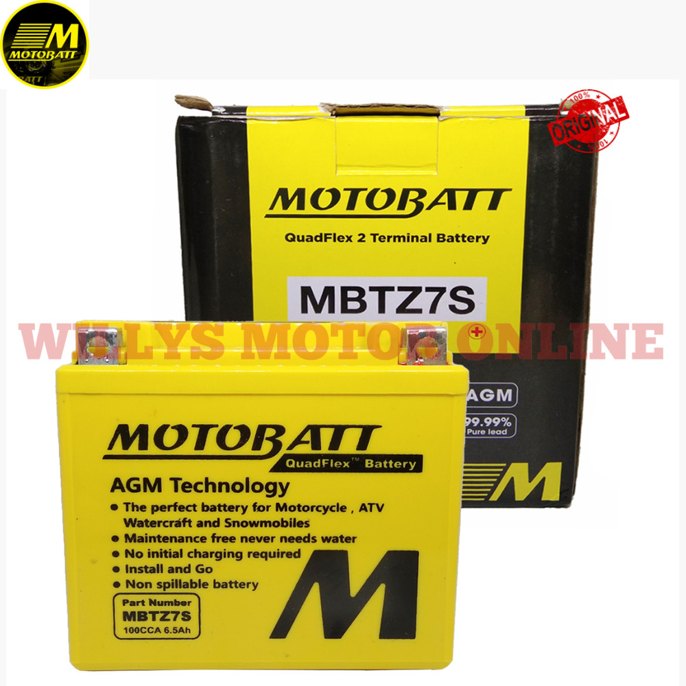 Aki Motor CBR 150 R / Pcx 150 / Nmax / Gsx 150 MBTZ7S  Motobatt Original / Aki Motobatt