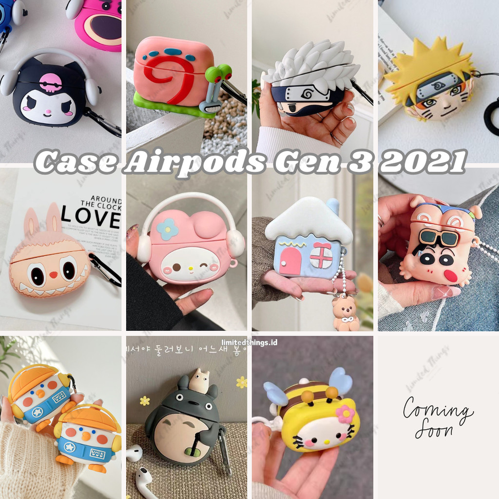 Case Pelindung Airpods 3 2021 Character Kuromi Gary Sasuke Naruto Baby Yoda School Chick Casing