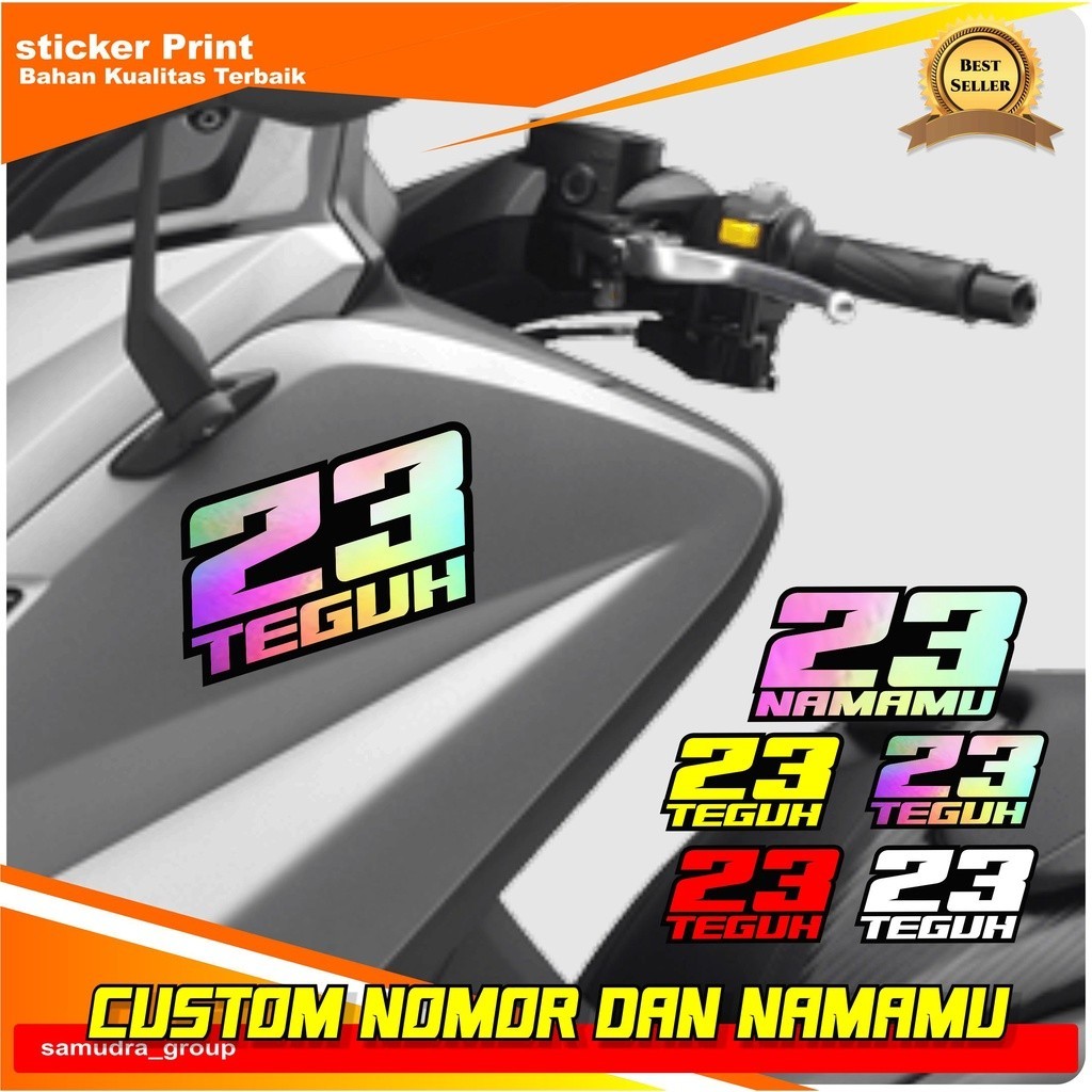 Sticker Nomor Cutting Custom Vinyl Tahan Air