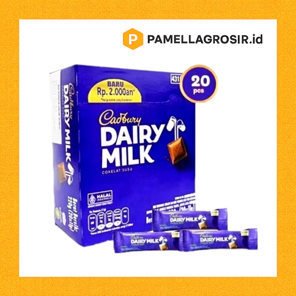 COKLAT BATANG CADBURY DAIRY MILK 11 GRAM - 1 BOX ISI 20 PCS