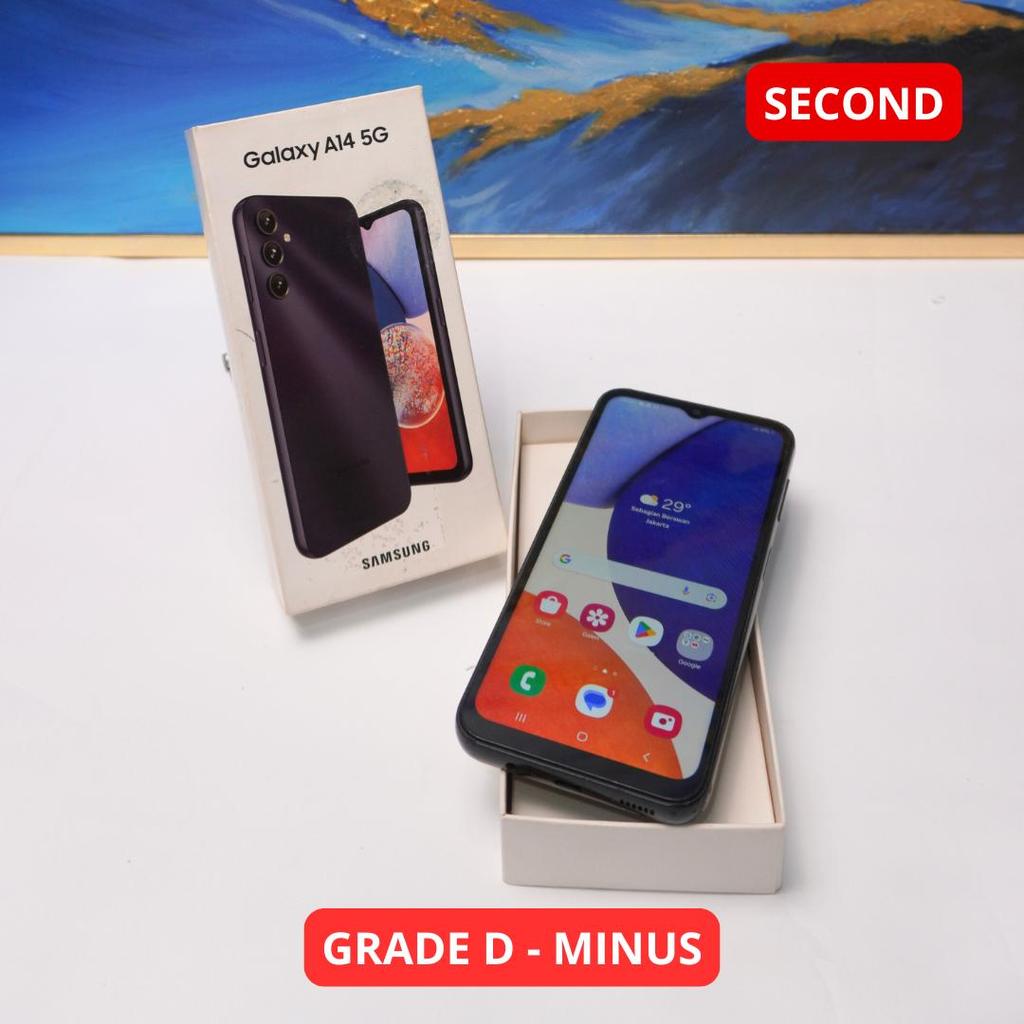 SAMSUNG A14 6/128 (5G) GRADE D - MINUS HP SECOND ORIGINAL SINAR MUTIARA CELL