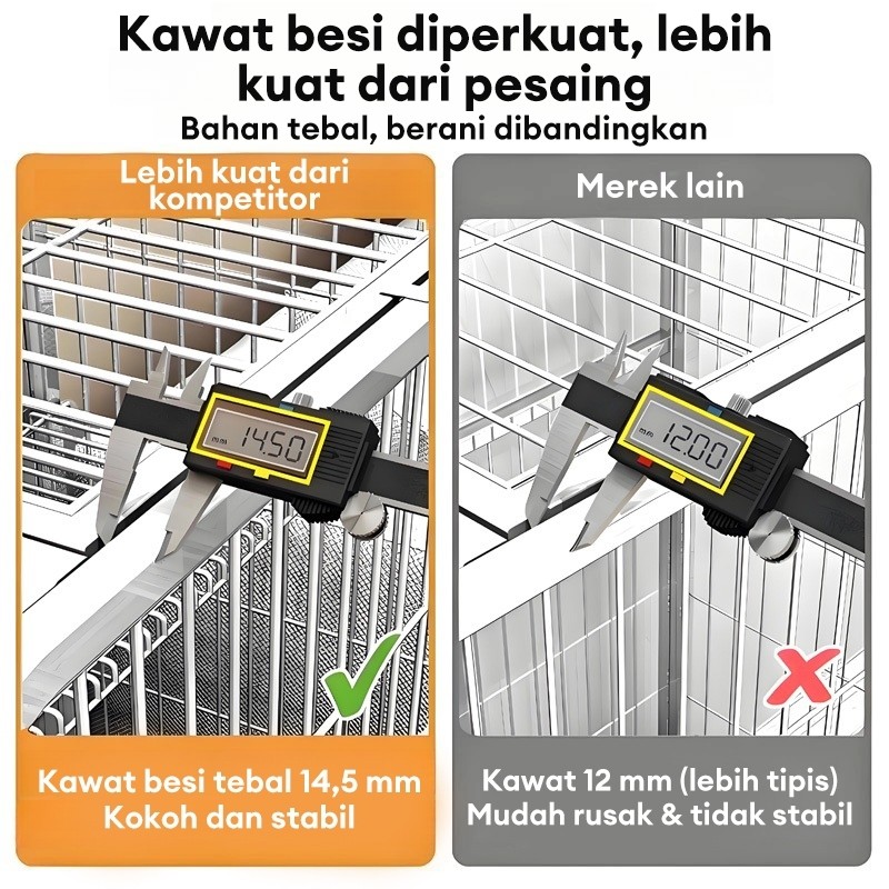 Ready stock PAPAPET Kandang kucing besar rumah kucing Vila Kucing Kandang Hewan Pagar Besi Kandang