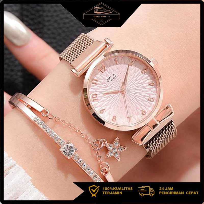 Tadi Jam Tangan Wanita Stainless Steel with Bracelet - LV01 Harga Murah | Original | Bergaransi | Te