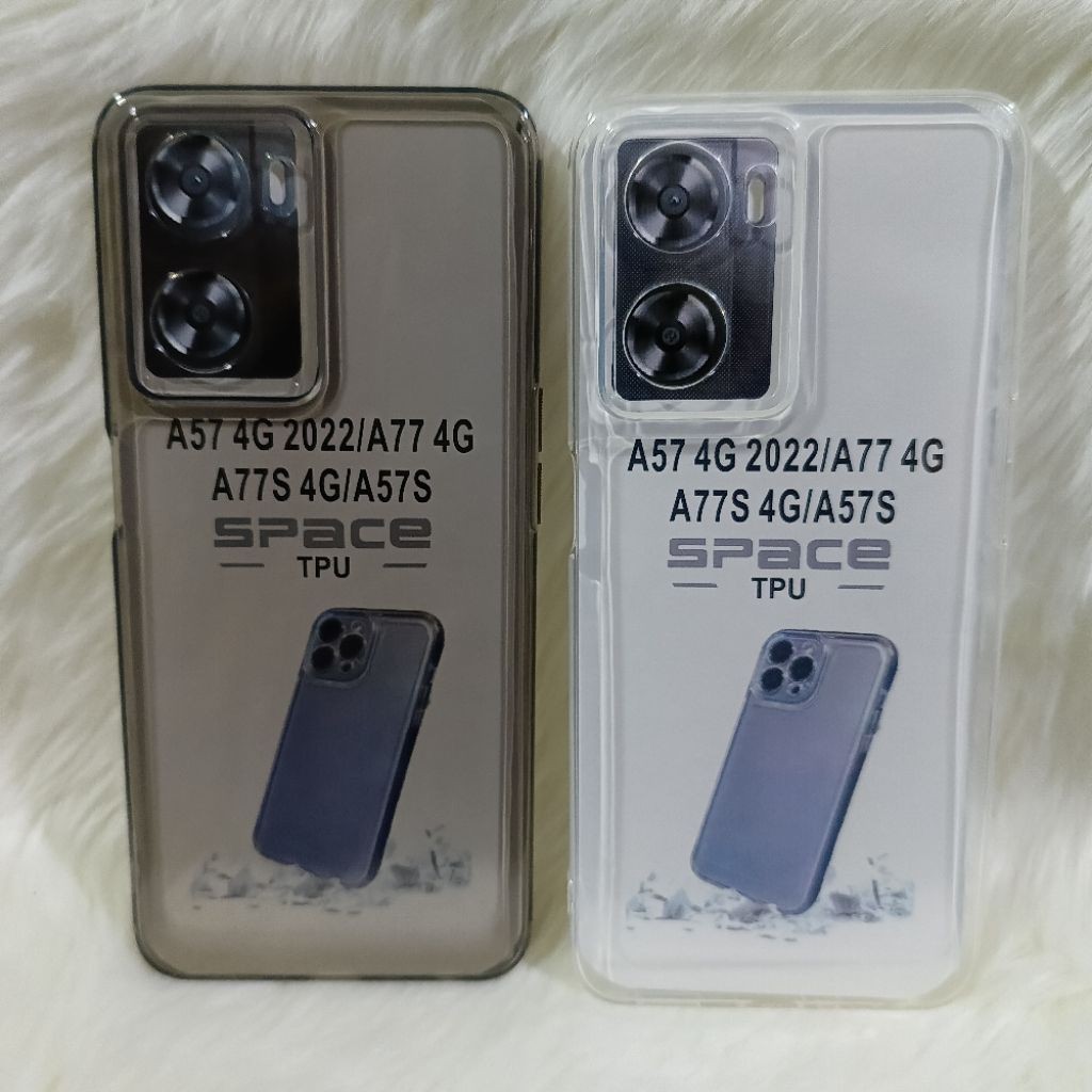 SoftCase Casing Oppo A57 4G/A77S Silikon Clear Bening Transparan Pelindung Belakang HP TPU SPACE Ori