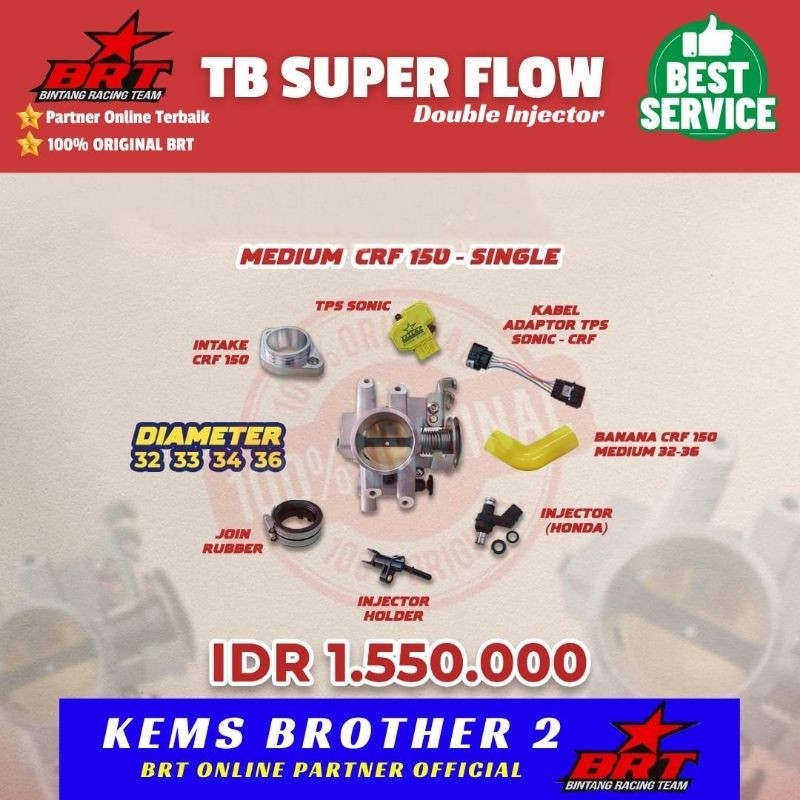 TB BRT THROTTLE BODY CRF BRT ORIGINAL SINGLE INJECTOR ORIGINAL