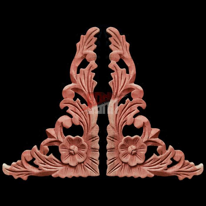 Ornamen Ukir Tempel kayu model sudut /ornamen ukir tempel kayu mahoni