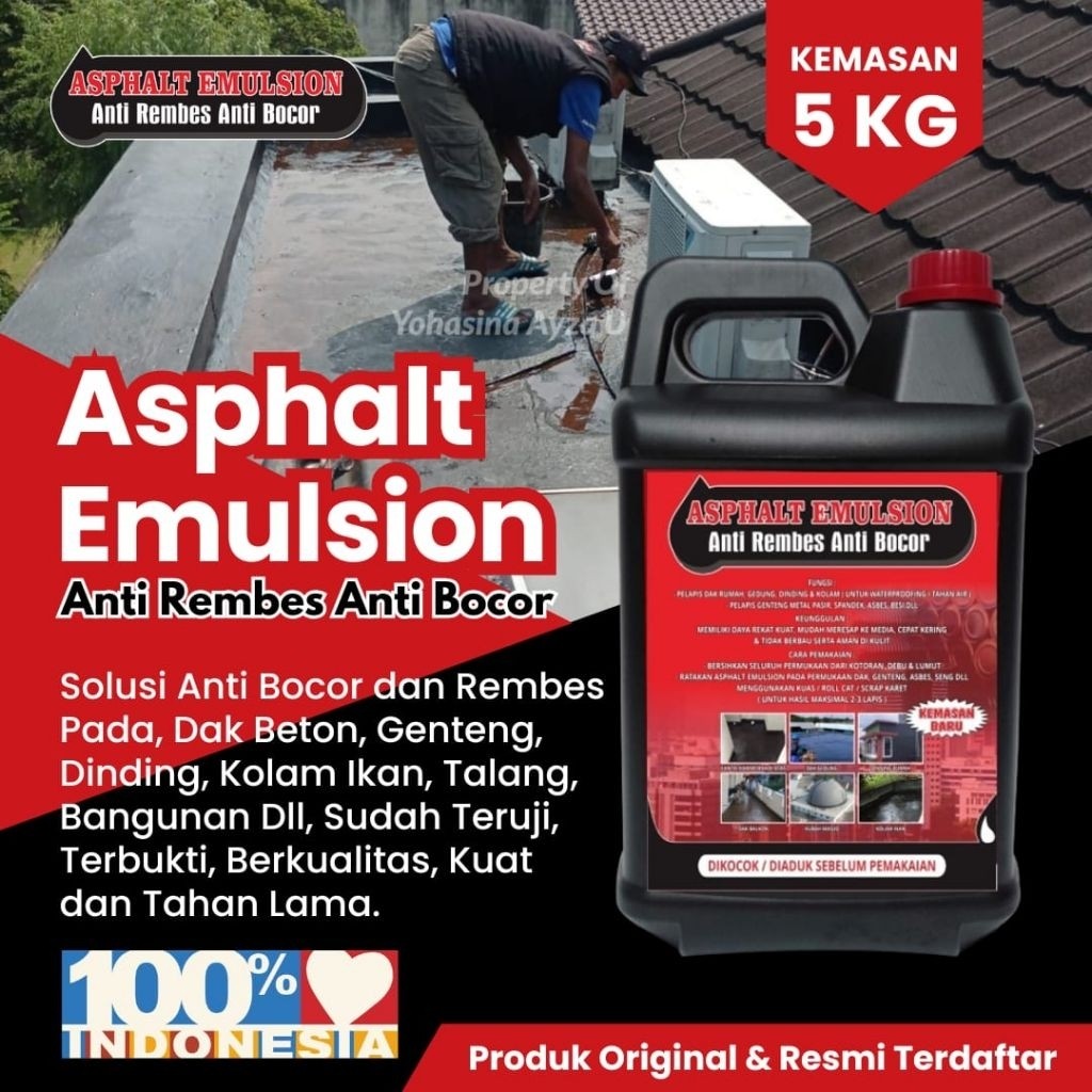 Aspal Cair Anti Bocor Anti Rembes Anti Bocor Dak Cat Pelapis Anti Bocor Anti Bocor Atap 5 Kg