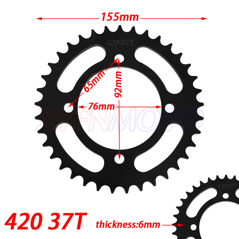 420 Chain 37 Tooth 76mm Rear Sprocket for Chinese 50 70 90 110 125 140 150 160 170cc Apollo RFZ CRF5