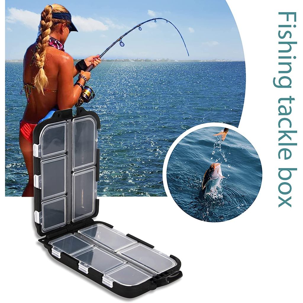 Kotak Kail Pancing Fishing Hook Mini Storage 10 Compartement - Box Kail Pancing Kecil Travel - Tempa
