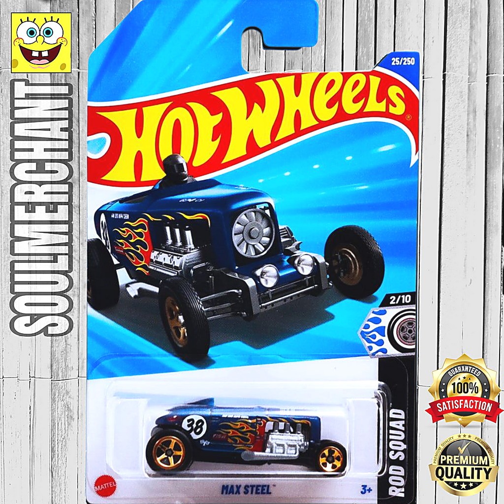 Hot Wheels Max Steel Biru Diecast Mobil Hotrod Klasik