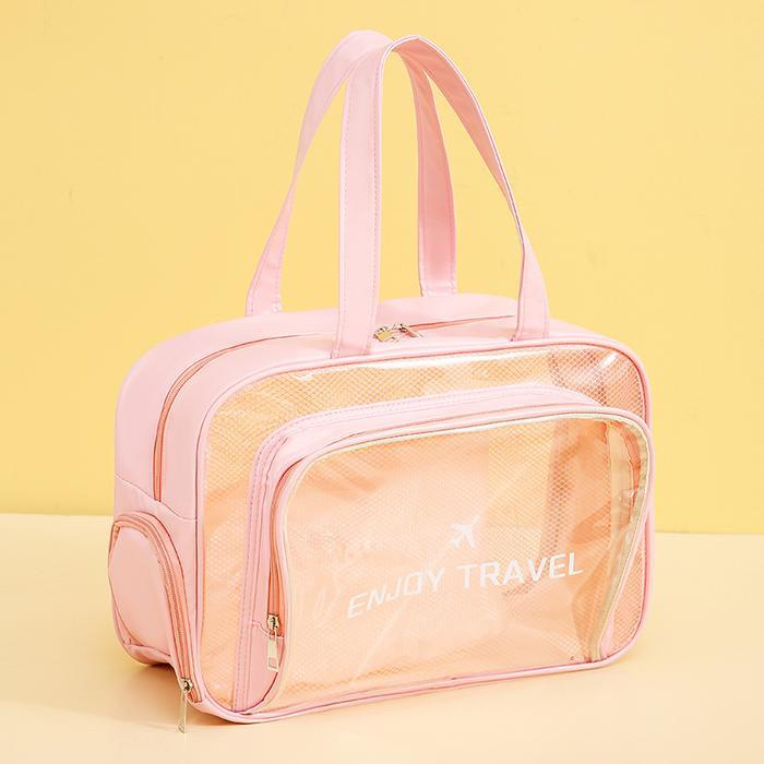 Tas Kosmetik Travel Jumbo / Tas Skincare Travel Bening Bahan PVC / Washbag Toiletry / Pouch Make up 