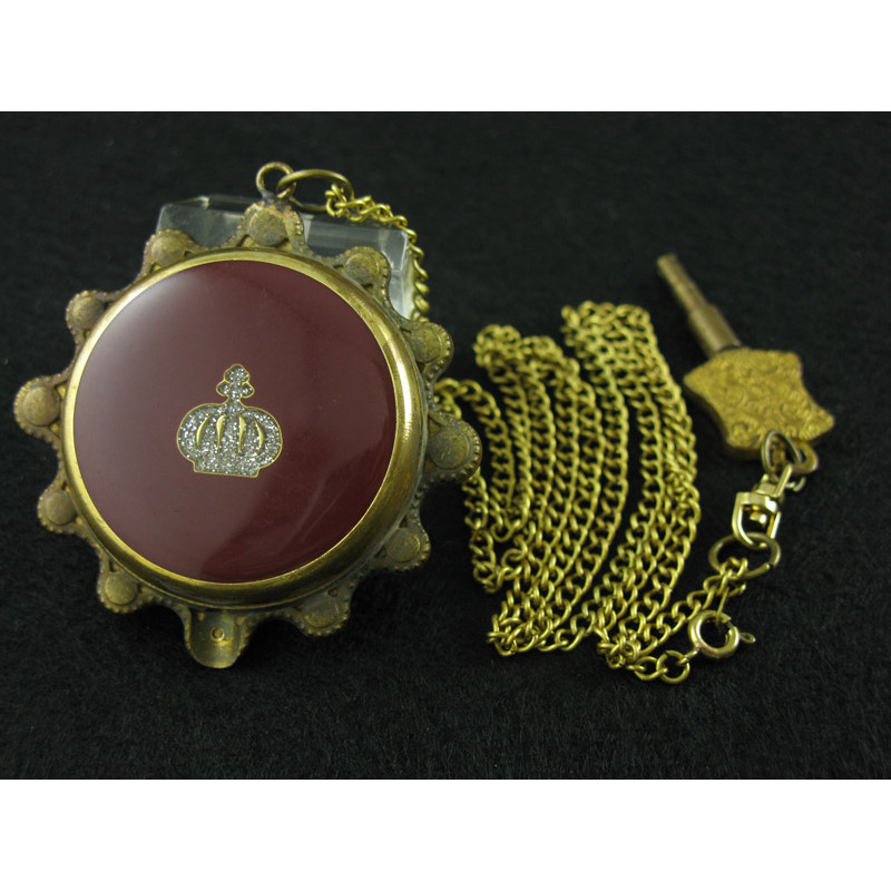 Imperial Antique Pure Copper Crown amonds Hand Winng Up Mechanical Pocket Watch Retro Vintage Old Cl