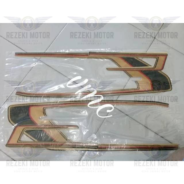 Striping honda gl 100 hitam emas