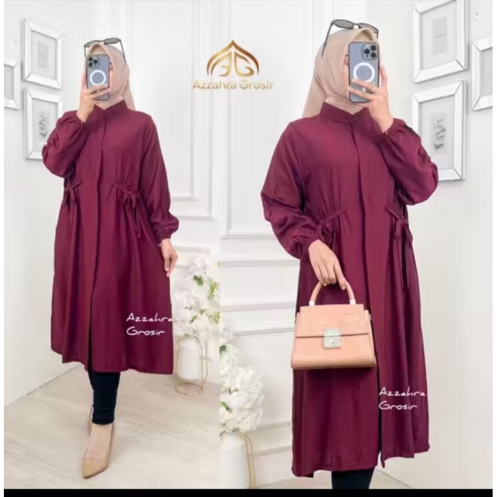 PROMO RAMADHAN TUNIK TALEN  POLOS RAYON TWIL/ATASAN  WANITA MUSLIM