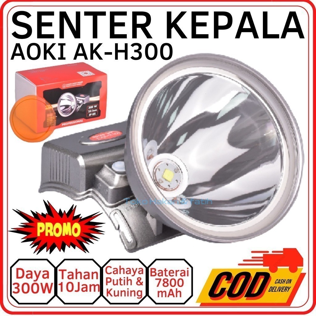 Senter Kepala Led 300W - Senter kepala Anti Air 300W Senter Sorot Led Super Terang - Senter Kepala L