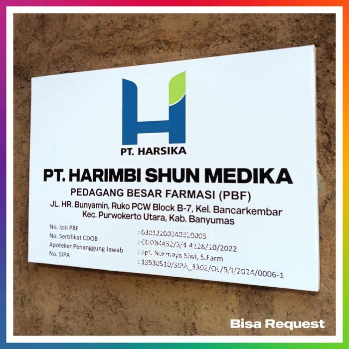 Papan Nama PT CV Badan Usaha / Perusahaan