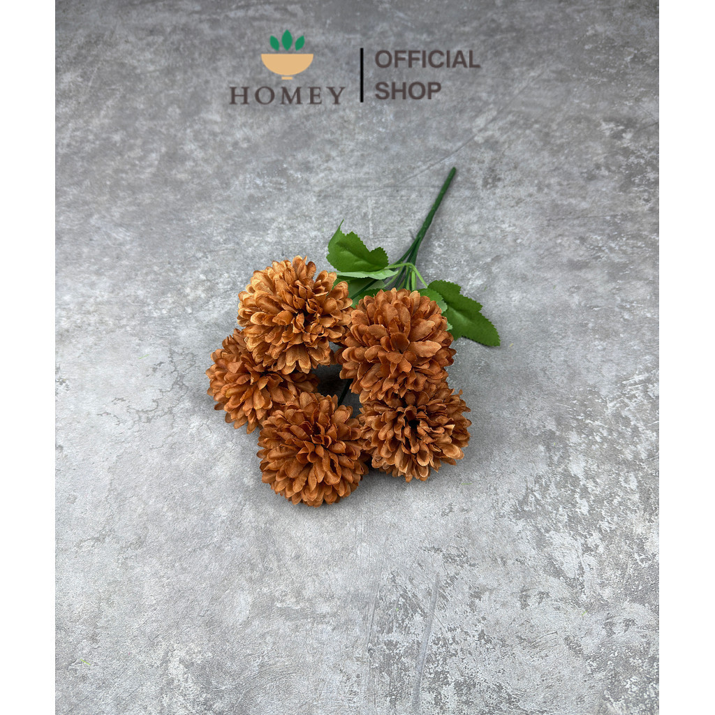 HOMEY - Bouquet bunga P131 QQ (x5) BOLA POMPOM KRISAN Artifisial Dekorasi Tanaman