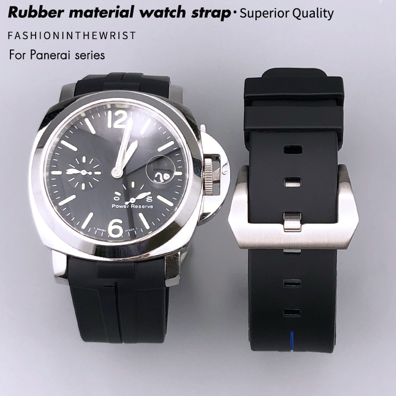 Curved End Rubber Watchband 22mm 24mm Fit for Panerai LUMINOR SUBMERSIBLE PAM 441 Silicone Sport Wat
