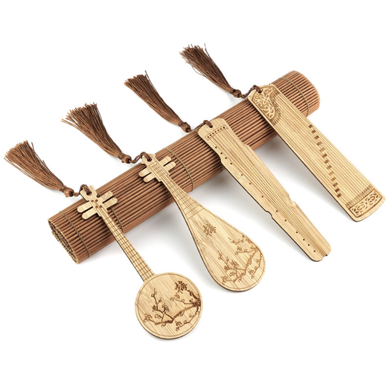 Pembatas Buku Alat Musik Guzheng Gaya Kuno Hadiah Suvenir