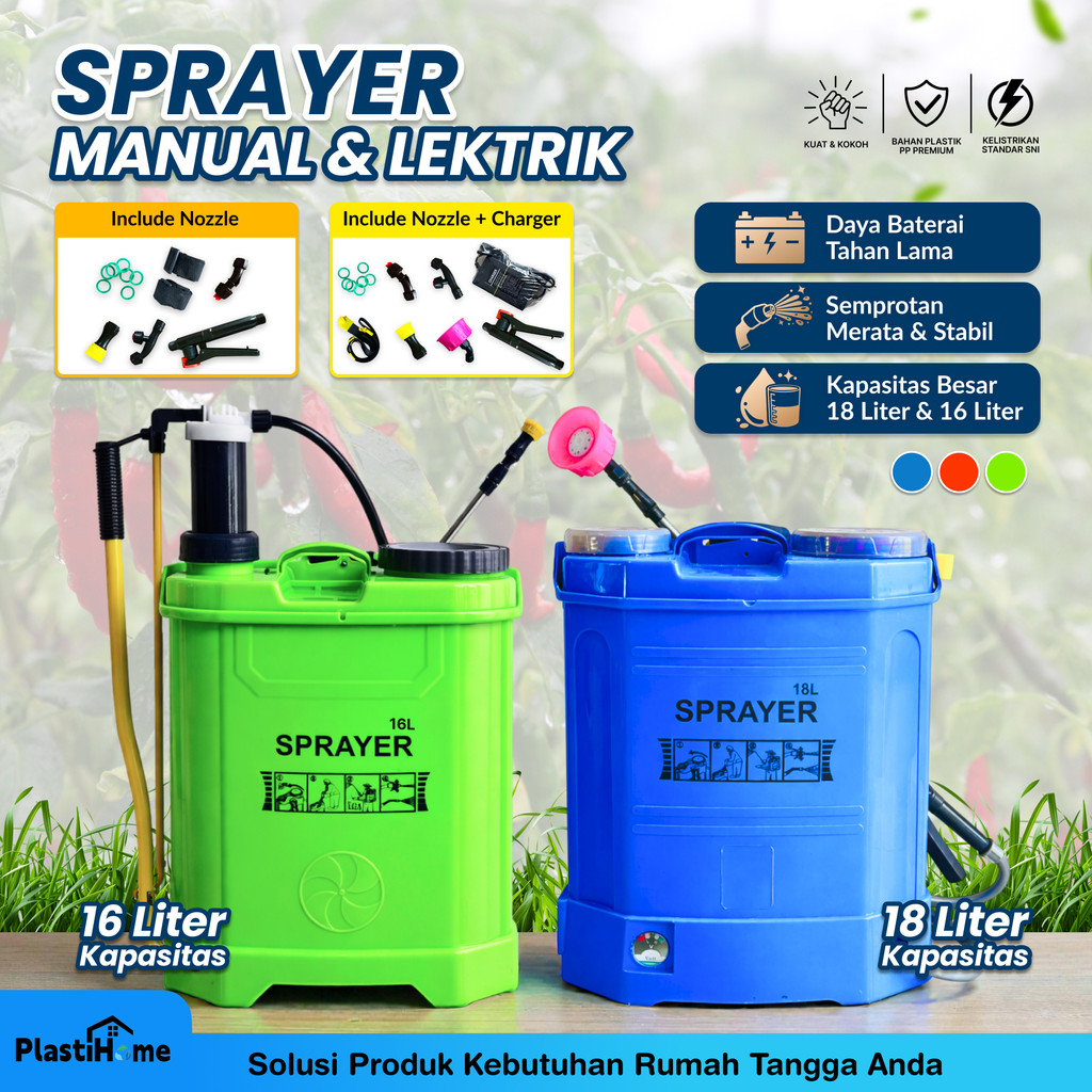 PlastiHome Sprayer Manual Pompa 16L – Semprotan Tanaman Pressure Sprayer Alat Semprot Kebun Pertania