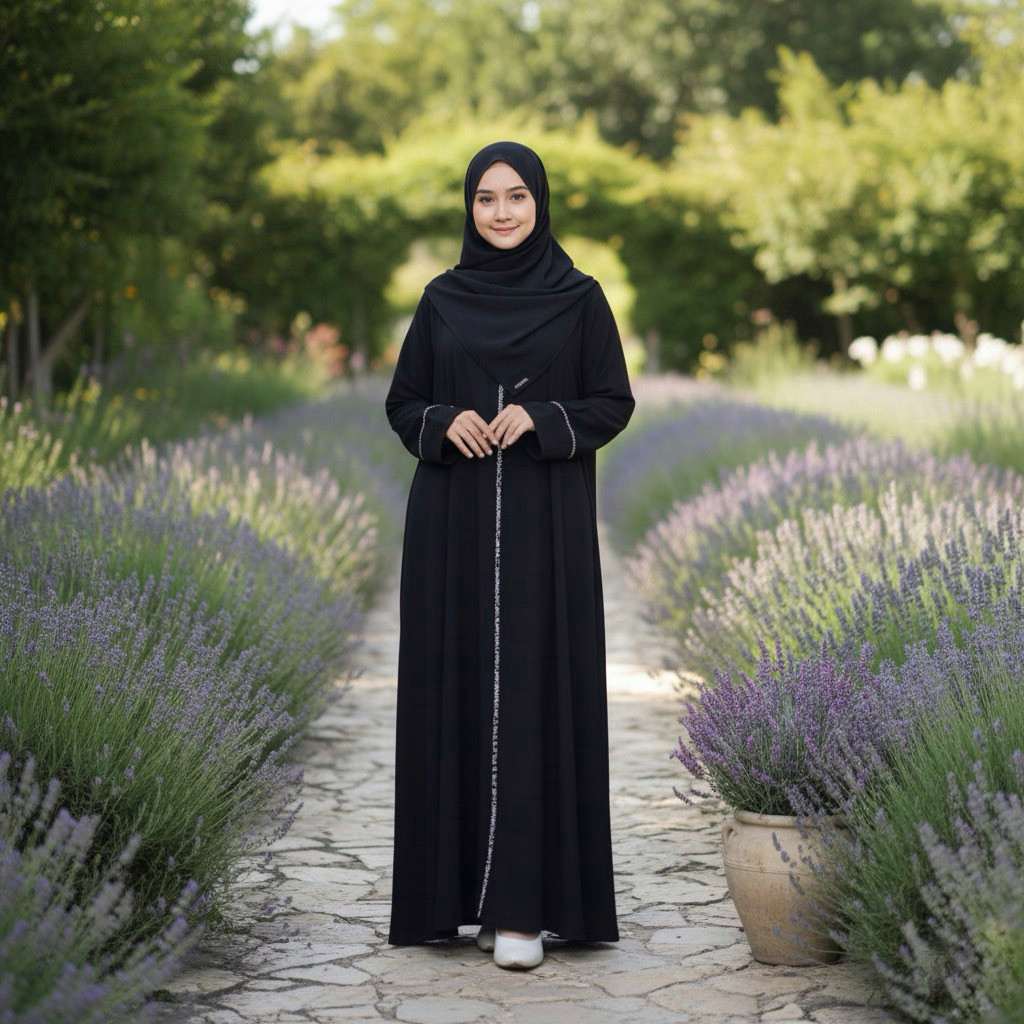 GAMIS ABAYA HITAM MUSLIMAH GAMIS RENDA FASHION MUSLIM PAKAIAN MUSLIM WANITA