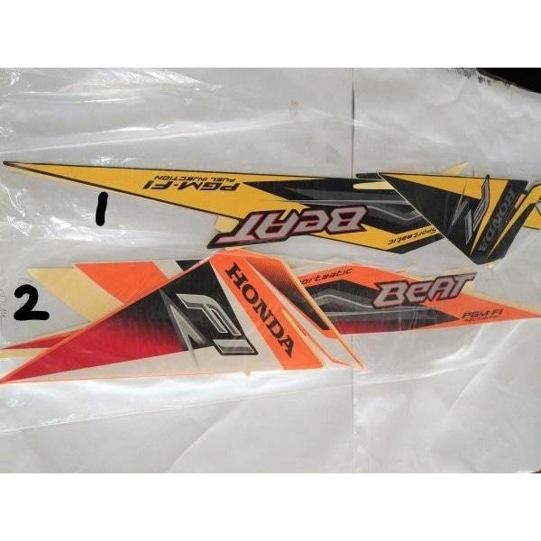 Striping lis&Stiker Body&Stiker Beat Fi 2015 Kuning Dan Oren