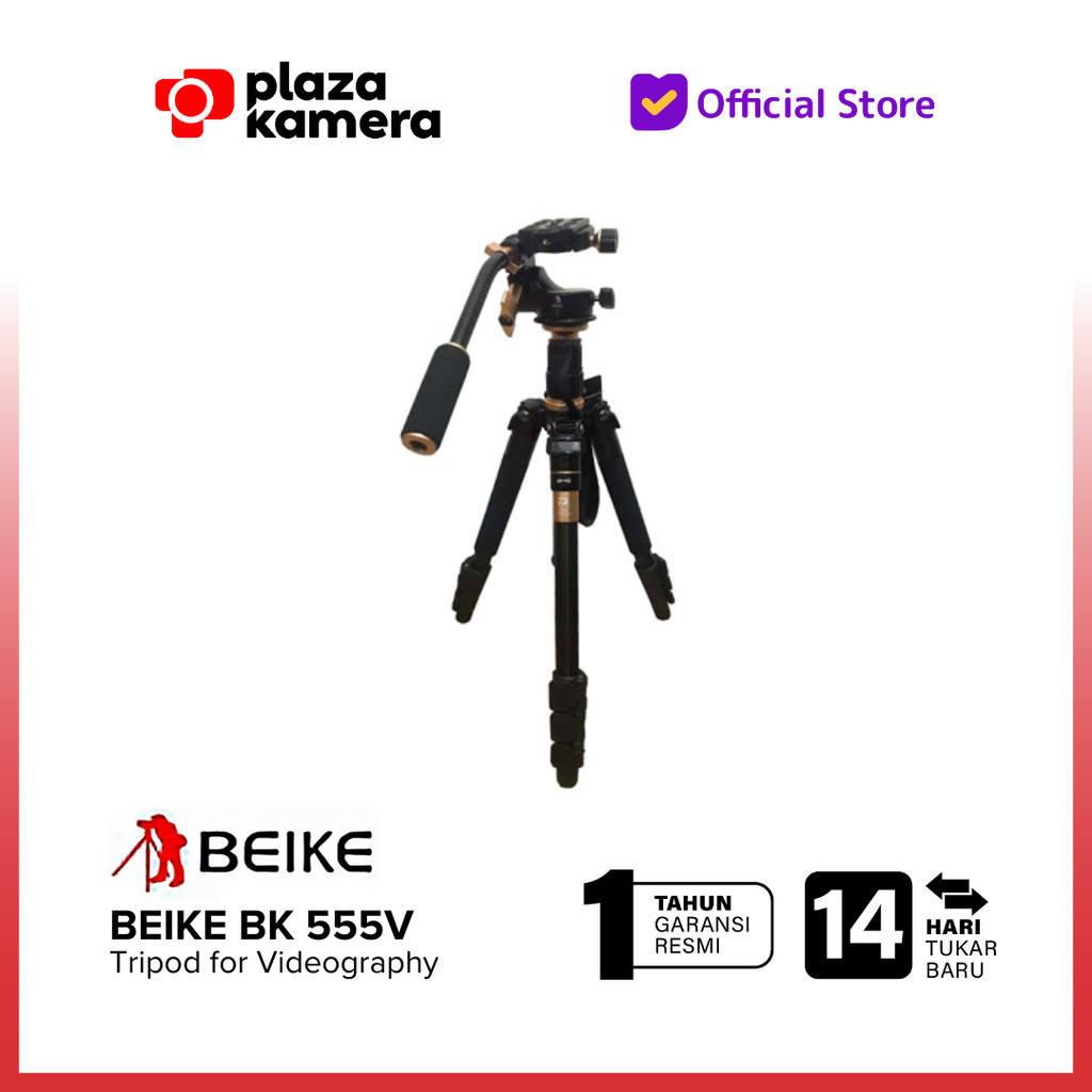 Beike QZSD BK555V Tripod Kamera Konten Kreator Vlog Tripod Beike