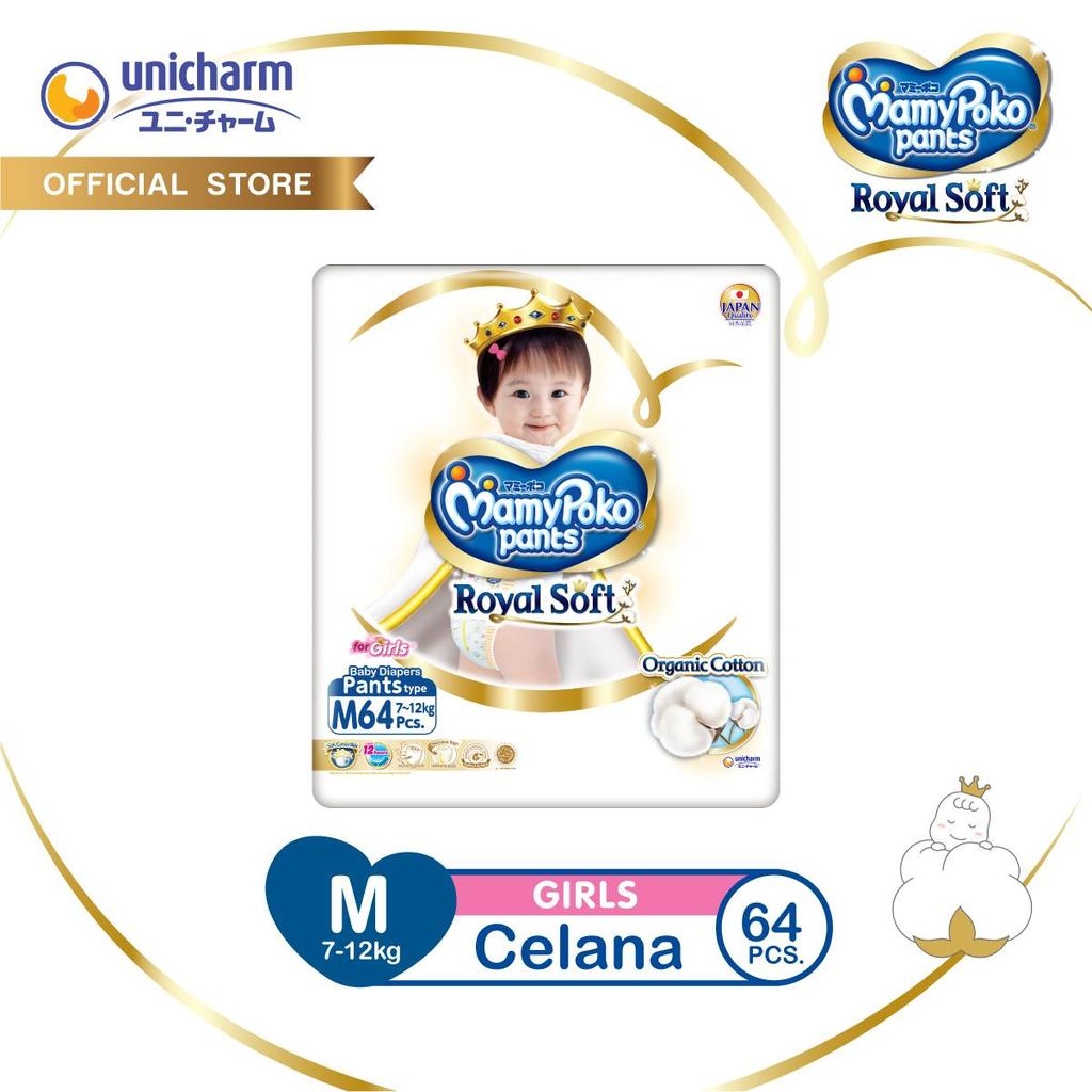 MamyPoko Royal Soft GIRL L 52pcs | Popok Bayi Super Lembut Premium Isi 52pcs
