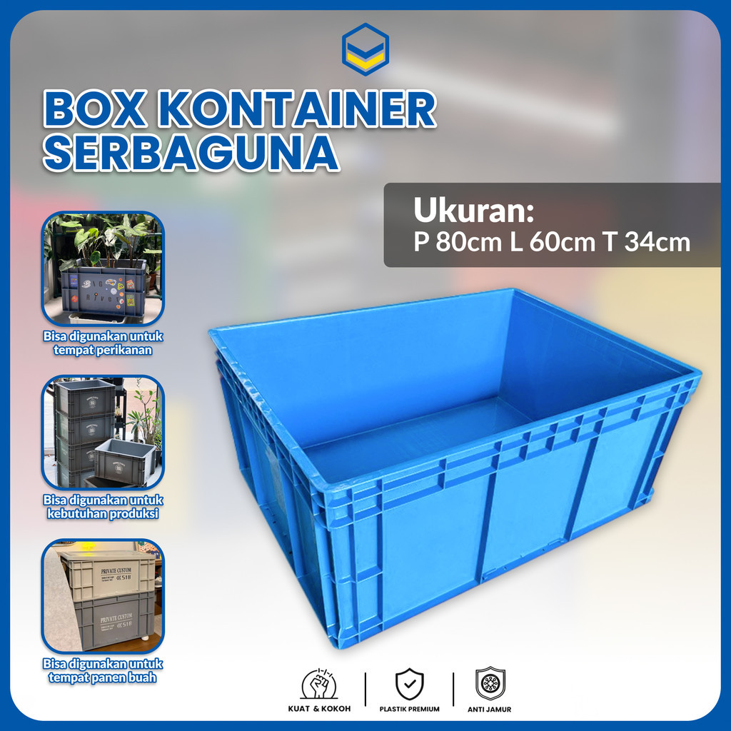 Kotak Penyimpanan Plastik Besar 80×60×34cm – Organizer Rumah & Box Kura-Kura Tebal Serbaguna