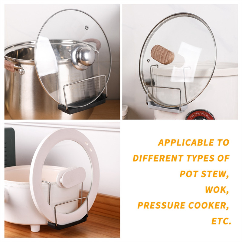 G62Set Hand Free Slow Cooker Lid Holder For Cooking Fits Most Slow Cookers + Silicone Sink, Black