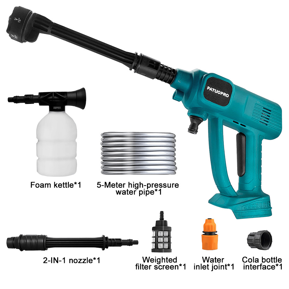 6 In 1 Spray Nozzle Car Wash  Cordless High Pressure Car Cleaner Garden Sprayer Water  For Makita 18