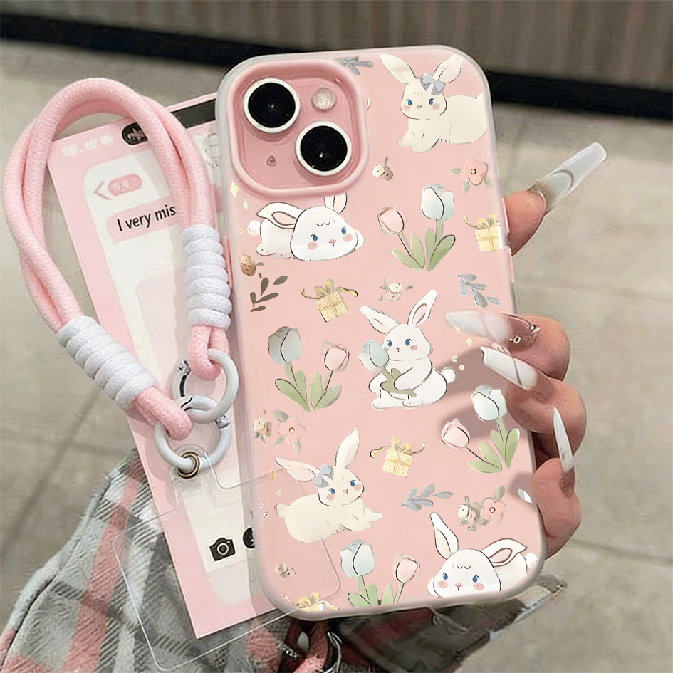 2 In 1 Kelinci Lucu Case Iphone 17 Pro Max 16 Plus 12 Pro 13 11 15 14 Case