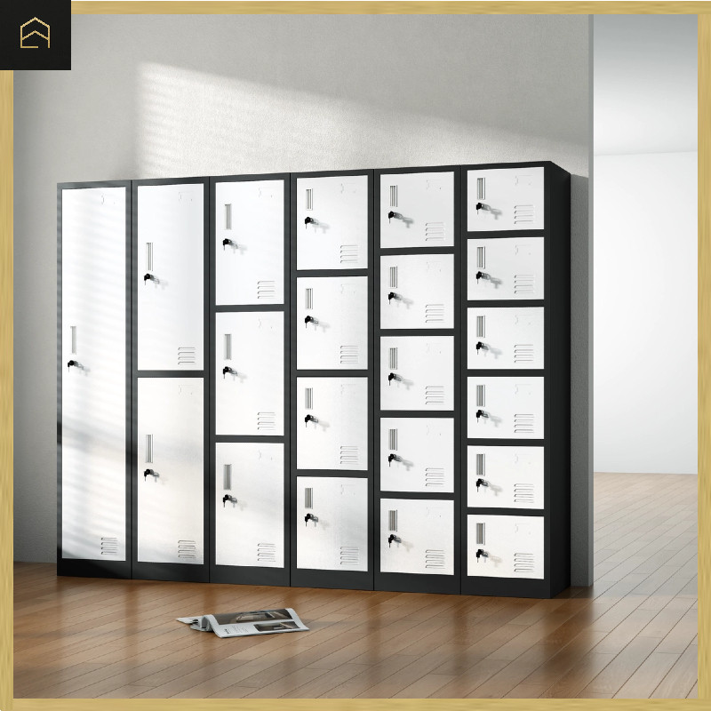 Pengiriman cepat lokal,Lemari Penyimpanan Besi - Lemari Loker Lemari Multi-Pintu Dengan Kunci Lemari