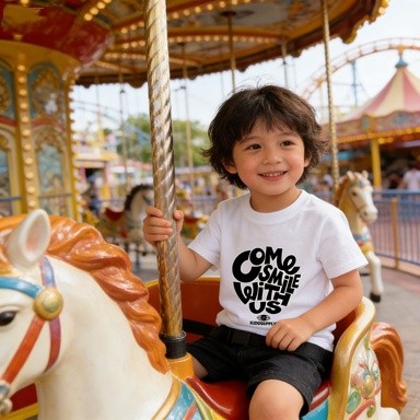 Cetakan pola huruf desain kreatif trendi ala Korea pakaian anak baju anak perempuan baju anak laki l