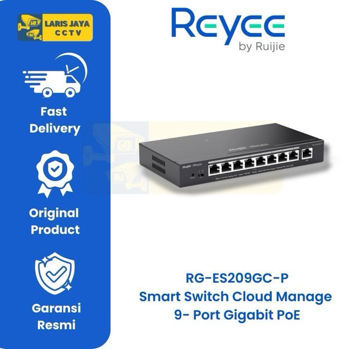 Ruijie RG-ES209GC-P POE Switch 9 Port Gigabit Smart Cloud Manage Switch Gigabit POE 8 Port