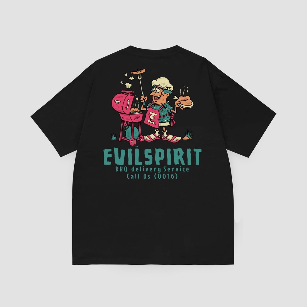 Kaos Casual EVILSPIRIT KAOS - BBQ BLACK UNISEX