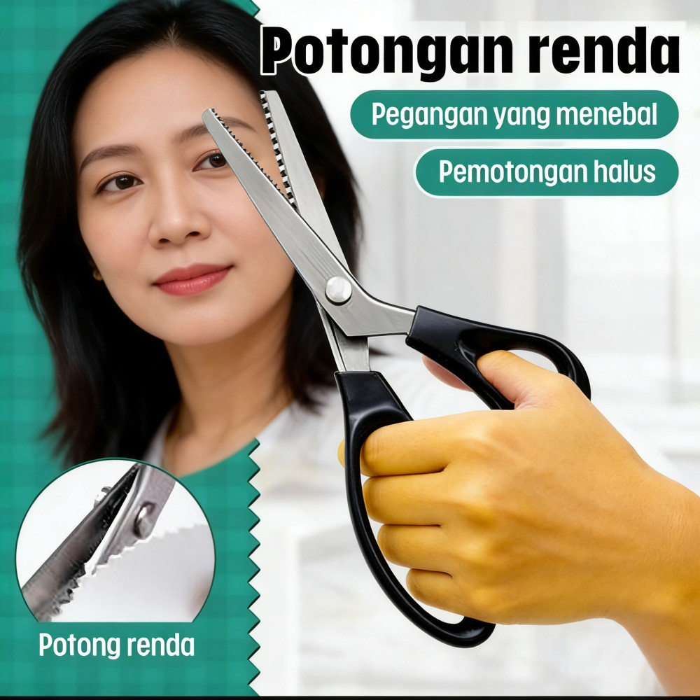 renda penjahit tahan gunting kain kain gunting kain gunting gigi baja gigi DIY segitiga penjahit gun