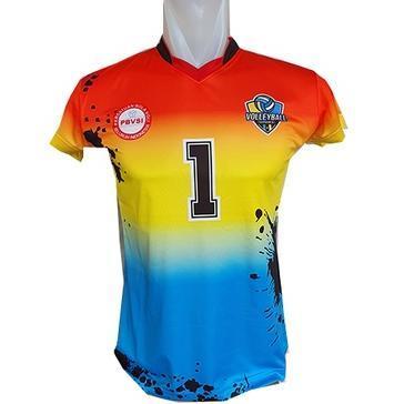 BARU baju bola voli putri full printing/ kaos atasan jersey volly/ - NE01, M