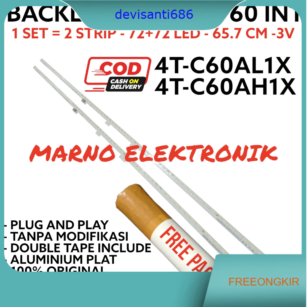 BACKLIGHT LED SHARP 60 4T-C60AL1X 4TC60AH1X LAMPU 4T-C60AL1X 4TC60AH1X