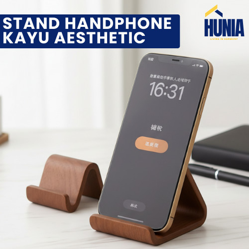 Stand Holder Hp Meja Wooden Phone Holder Stand Handphone Sandaran Dudukan Hp Ponsel Kayu