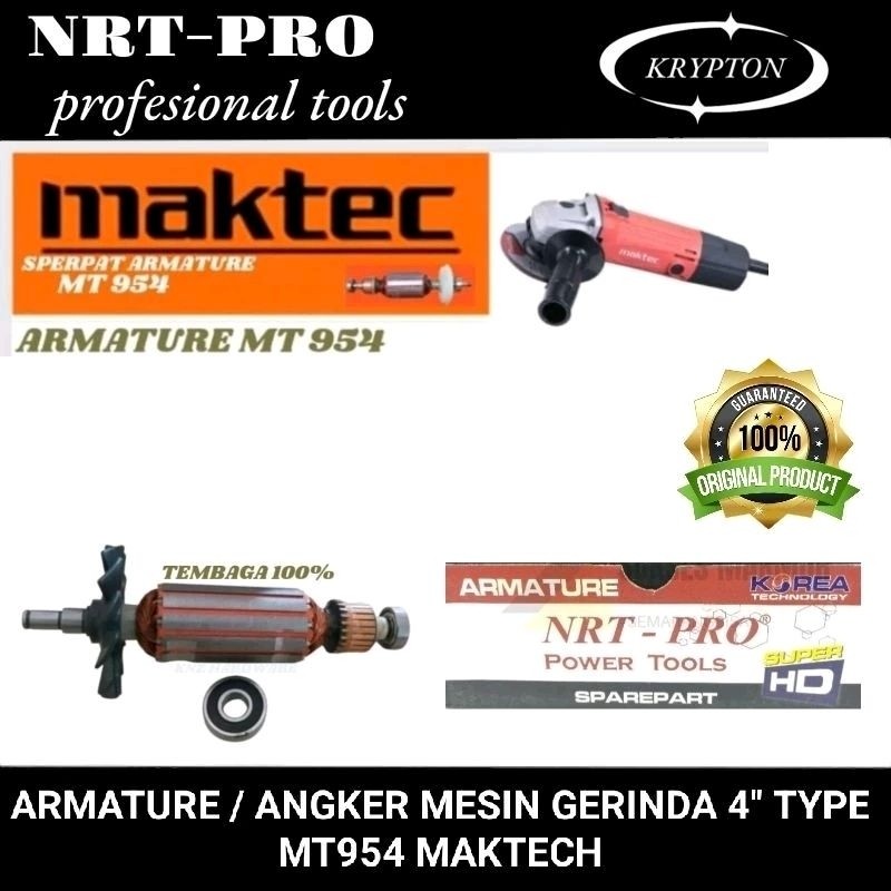 ARMATURE GERINDA MAKTECH MT954 / MT 954 NRT PRO 100% ORIGINAL PART kayla tools