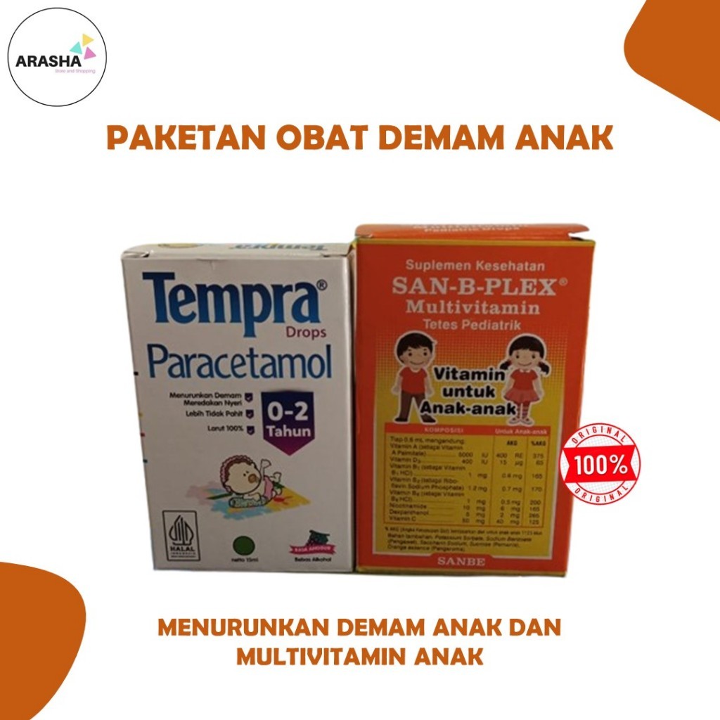 TEMPRA DROP 15 ml - San B Plex Drop - Obat Demam Bayi Plus Vitamin Daya Tahan Tubuh