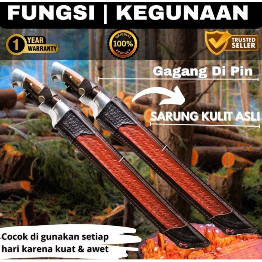 [ Golok Mewah Garansi Baja Per Sup 09 Asli ] Golok Sembelih Dan Potong Bambu Kayu | Pisau Kebun Asli