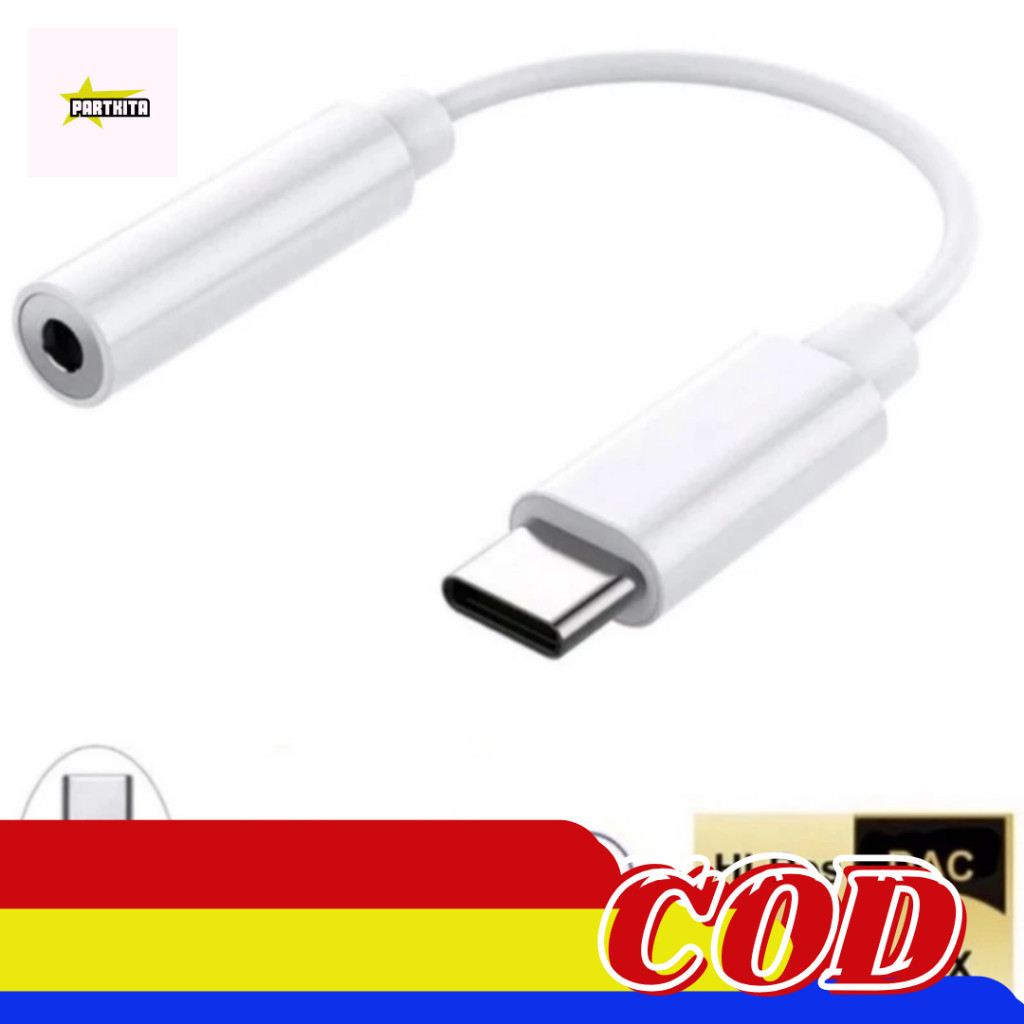 Sambungan Jack Type C Audio Hp Headset Konverter Kabel Jak To Tipe C  Converter Type C To Audio Jack