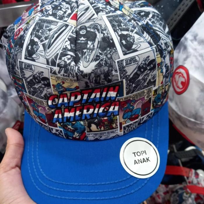 Topi anak Captain America biru blue Original Marvel x Nevada
