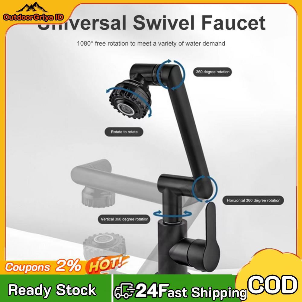 Keran Putar 1080 Derajat Keran Kamar Mandi 2 Mode Aksesori Dapur Universal