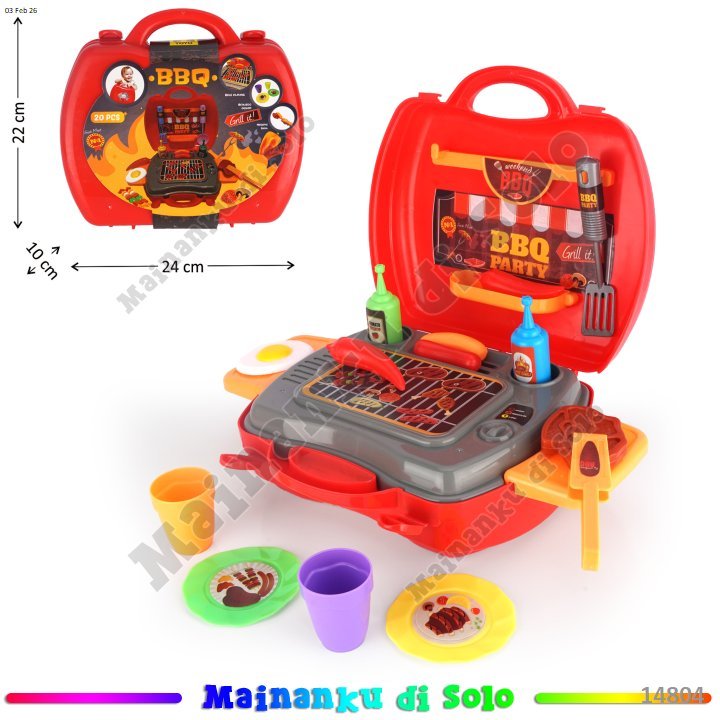 [Mainanku] Mainanku Mainan Anak Cooking Set Koper Dan Food Set BBQ Koper