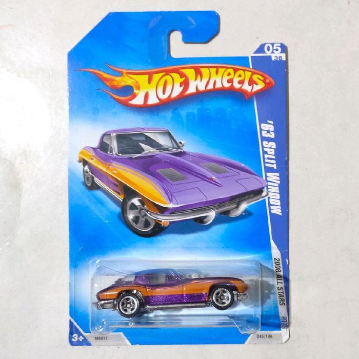 Mainan Hot Wheels 63 Corvette Split Window ungu 2008 All Stars