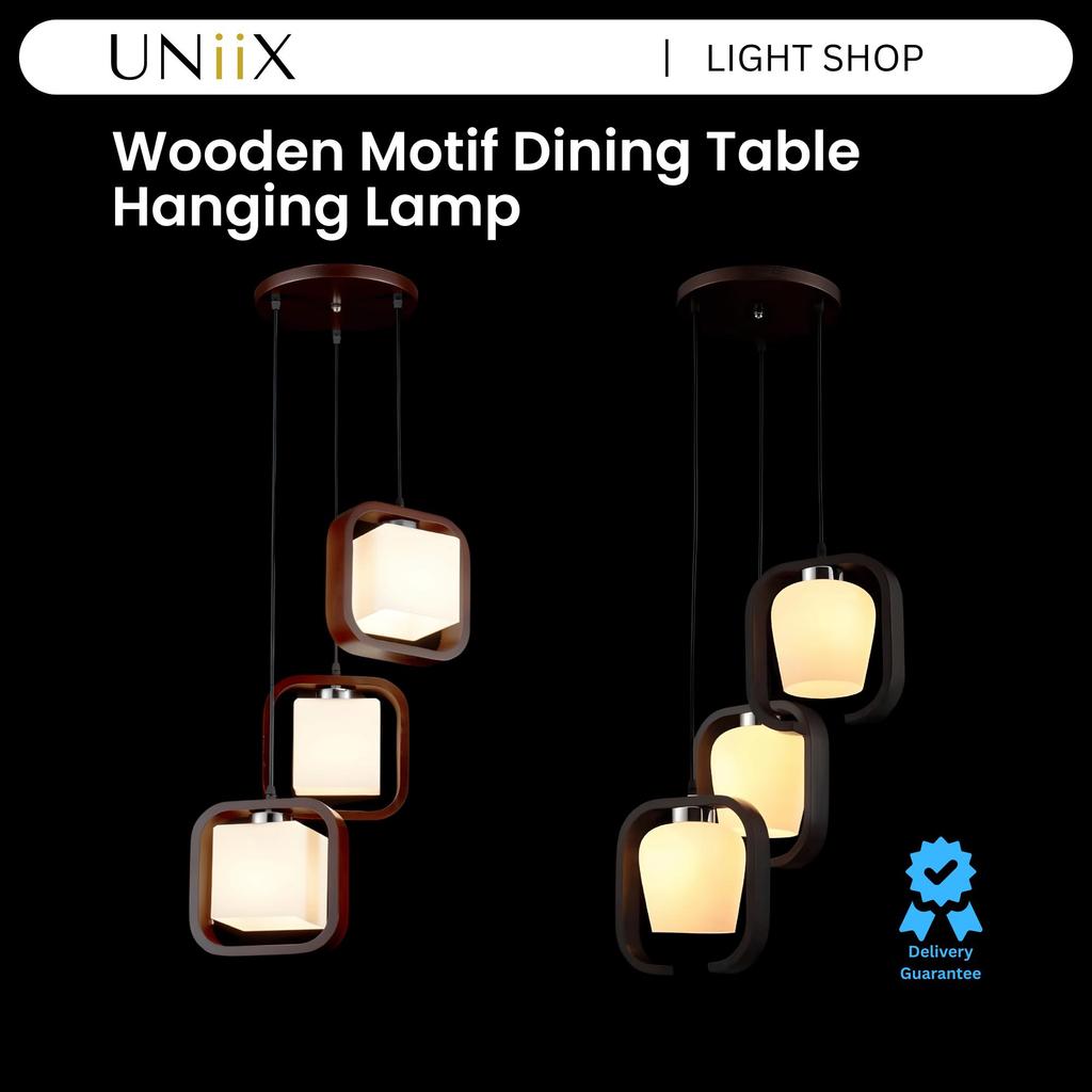 UNiiX - LG6623 | Lampu Gantung Meja Makan Motif Kayu Lampu Gantung Model Jepang Minimalis Lampu Gant